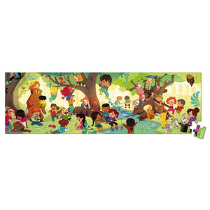 Janod France Hat Boxed 36 pcs Panoramic Puzzle （A Day in the Forest）法國品牌Janod 100片拼圖（在森林的一天）