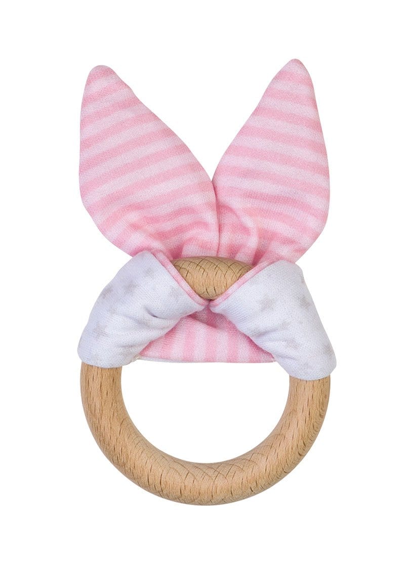 Saro Baby Madrid- NATURE TOY “BUNNY” Teether - Pink  小兔耳咬咬巾