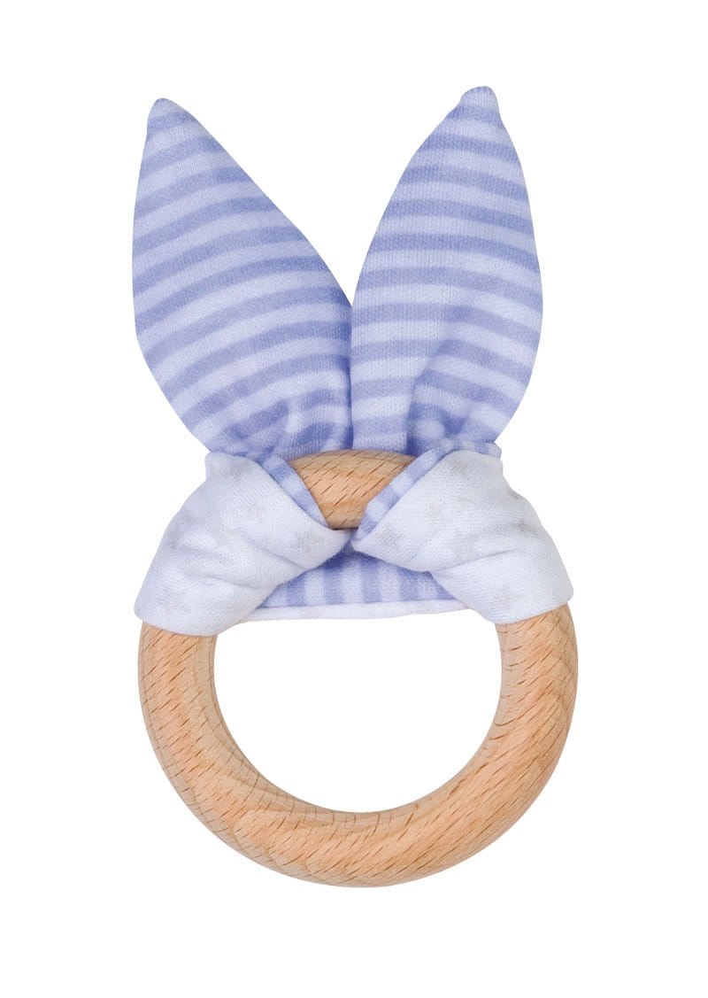 Saro Baby Madrid- NATURE TOY “BUNNY” Teether - Blue 小兔耳咬咬巾