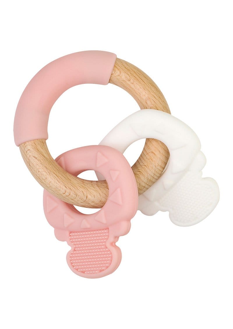 Saro Baby Madrid- NATURE TOY “KEYS” Teether- Pink 咬咬鎖匙扣玩具