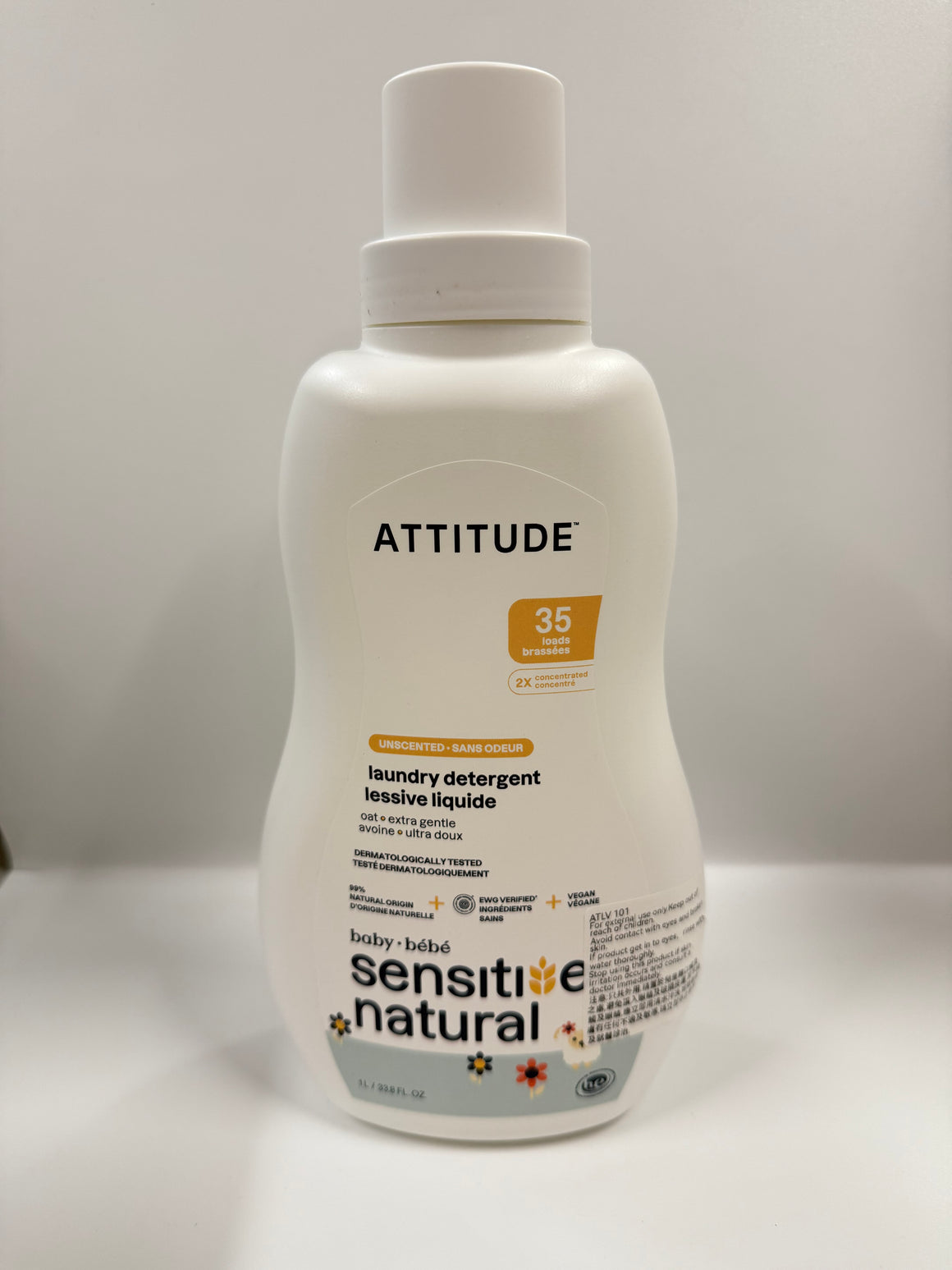 Attitude Canada- Sensitive Skin BABY Laundry Detergent ( Ezcema Friendly) 1L （敏感肌嬰兒專用洗衣液-濕疹肌膚適用）
