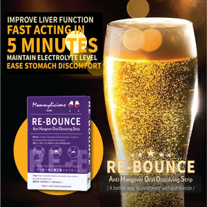 7周年優惠🥂(3盒90片) RE-BOUNCE Anti-Hangover Oral Dissolving Strip 神之解宿醉口服脷底片 ~ 5分鐘極速吸收, 解酒同時護肝