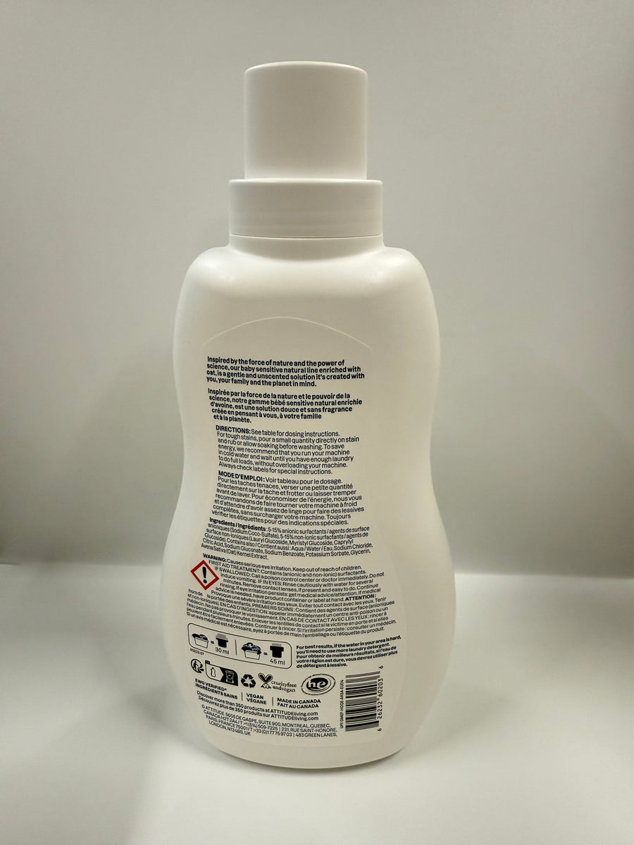 Attitude Canada- Sensitive Skin BABY Laundry Detergent ( Ezcema Friendly) 1L （敏感肌嬰兒專用洗衣液-濕疹肌膚適用）
