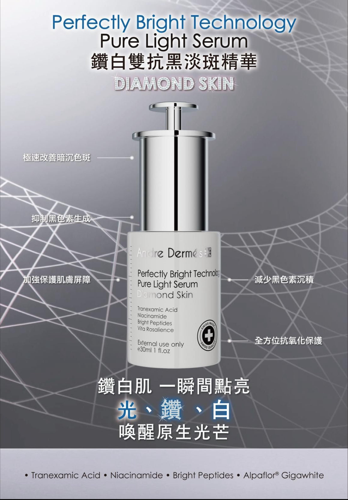 7周年優惠💜 Diamond Skin 鑽白雙抗黑淡斑精華 30ml