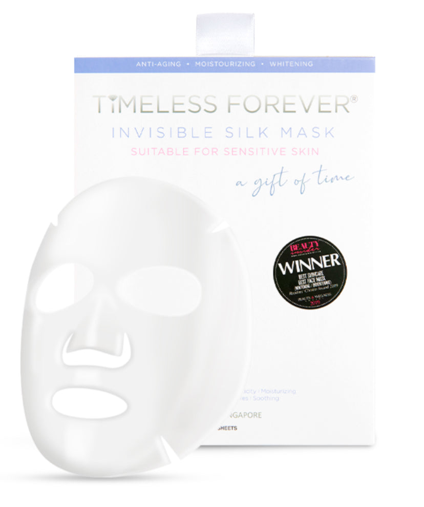 中秋優惠💜(1盒5片) Timeless Forever®Invisible Silk Mask 隱形蠶絲面膜- 美白，補水，收毛孔，淡紋 （購買4盒或以上，可享有6折）