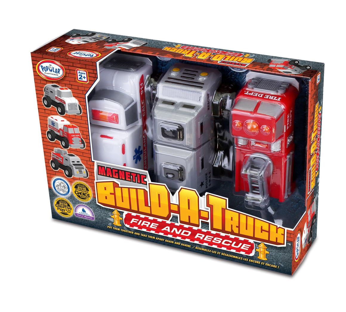 Popular Playthings Magnetic Build-A-Truck Fire and Rescue 美國Popular Playthings磁石配對拼砌玩具-消防車