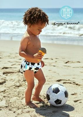 Charlie Banana USA Reusable Easy Snaps Swim Diaper Soccer Small 拍扭式環保可循環再用游泳褲（細碼）