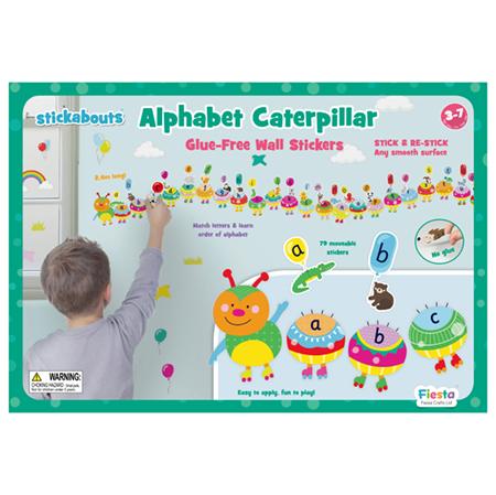 Fiesta Crafts UK-  Alphabet Caterpillar Wall Stickabouts （英國Fiesta Crafts趣味學習字母牆貼）