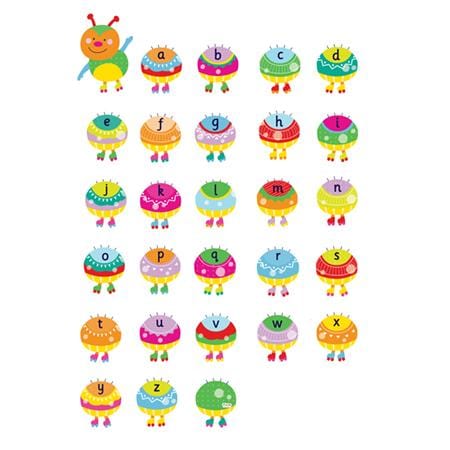 Fiesta Crafts UK-  Alphabet Caterpillar Wall Stickabouts （英國Fiesta Crafts趣味學習字母牆貼）