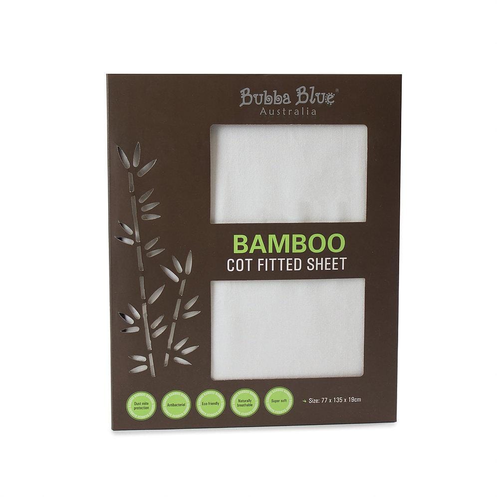 Bubba Blue Australia Bamboo White Cot Fitted Sheet （澳洲Bubba Blue 竹纖維床單)
