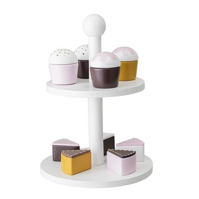 Bloomingville Denmark- Toy Food, White, Cake Stand 丹麥品牌木製下午茶套裝兒童玩具