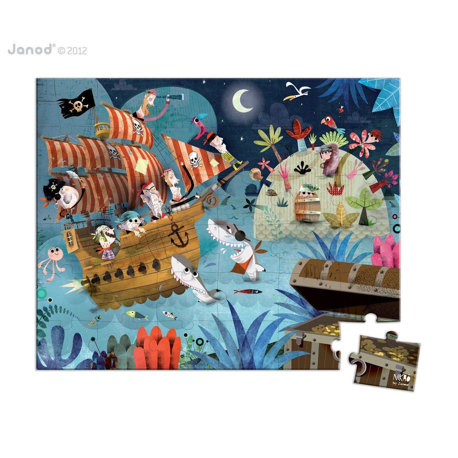 Janod France Hat Boxed 36 Pcs Puzzle （Treasure Hunt）法國品牌Janod 36片拼圖（海盜奇遇）