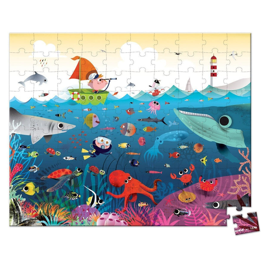 Janod France Hat Boxed 100 Pcs Puzzle （Underwater World）法國品牌Janod 100片拼圖（海洋世界）