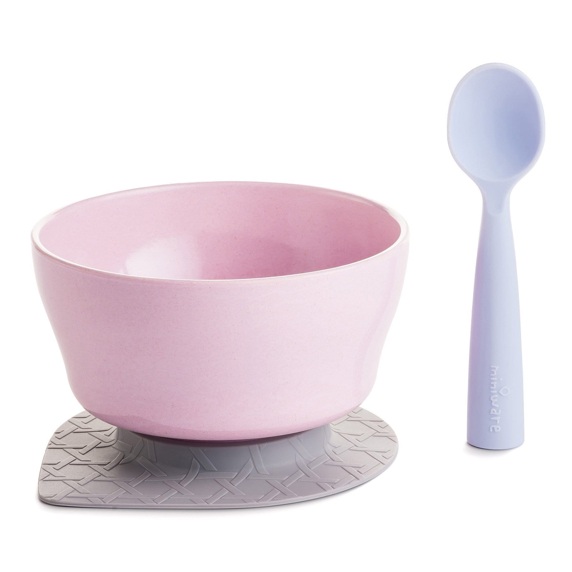 Miniware Taiwan First Bite Set - Cereal Bowl Cherry Blossom  + Spoon Lavender 台灣Miniware天然植物製飯碗+食用級矽膠匙羹