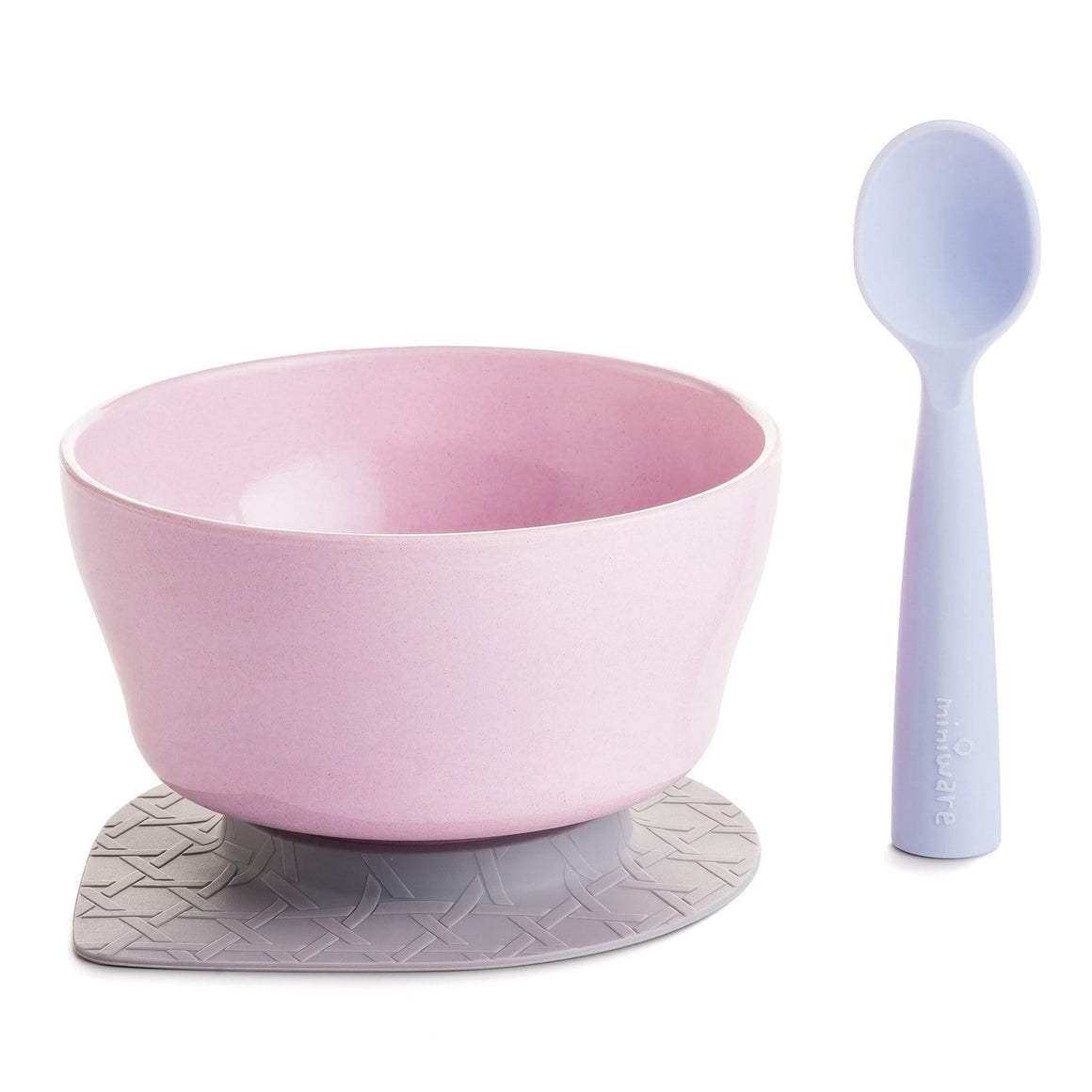 Miniware Taiwan First Bite Set - Cereal Bowl Cherry Blossom  + Spoon Lavender 台灣Miniware天然植物製飯碗+食用級矽膠匙羹