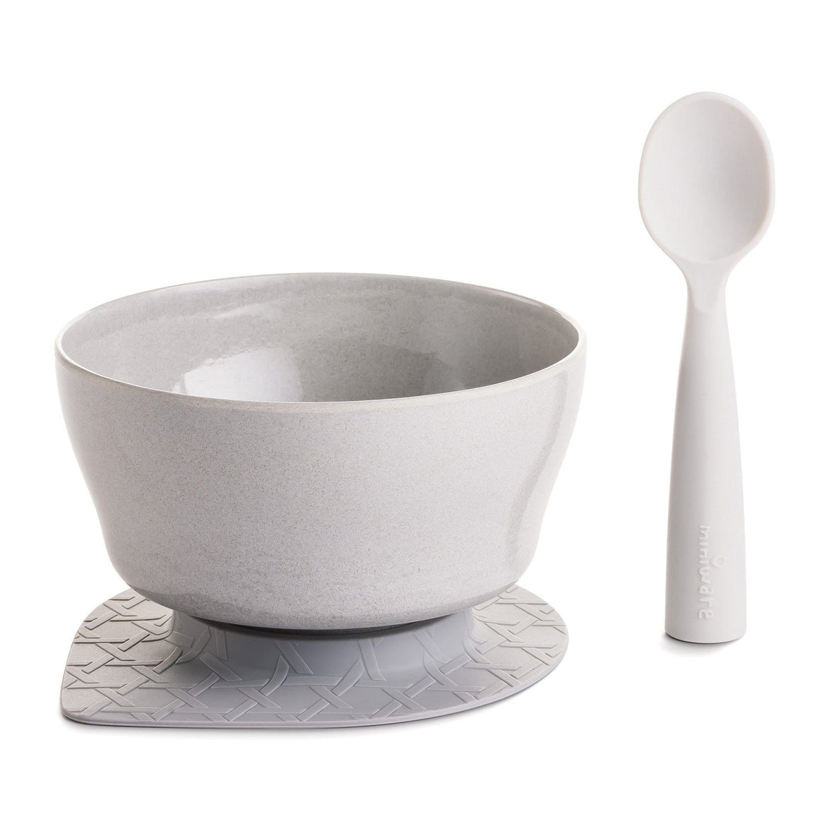 Miniware Taiwan First Bite Set - Cereal Bowl Nordic Lake + Spoon Grey 台灣Miniware天然植物製飯碗+食用級矽膠匙羹