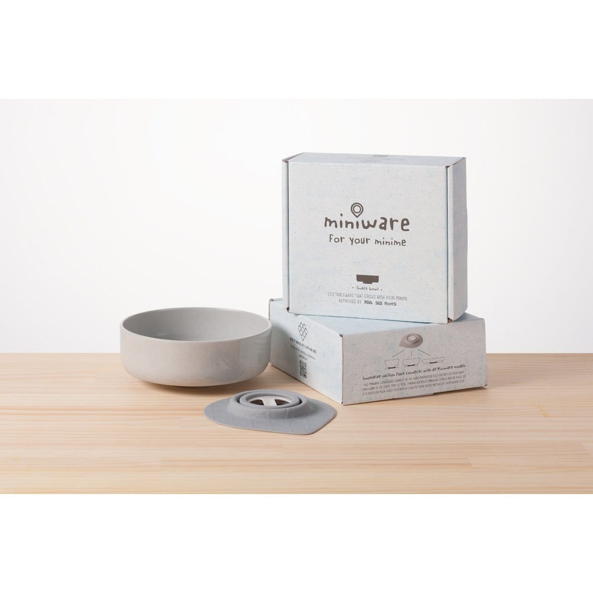 Miniware Taiwan Snack Bowl Set - Grey 台灣Miniware天然植物製食物盤