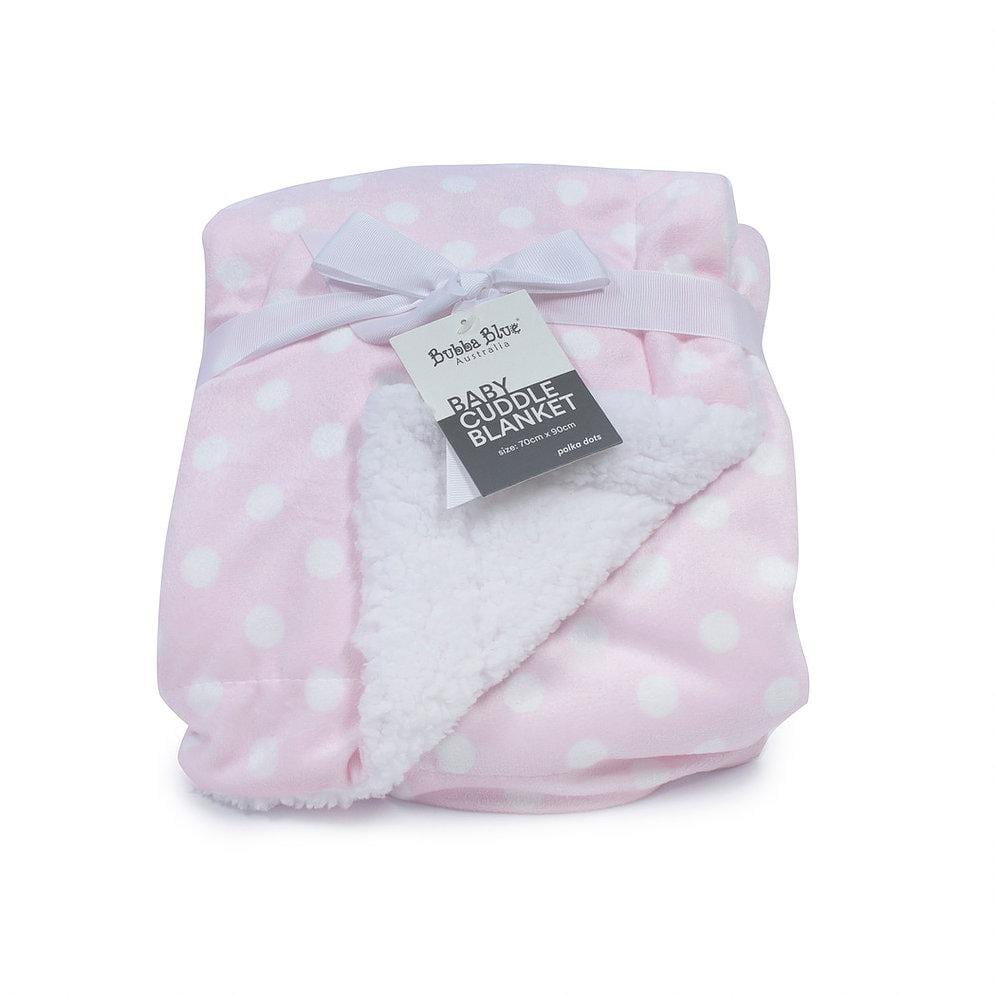 Bubba Blue Australia Pink Polka Dots Reversible Cuddle Blanket （澳洲Bubba Blue 粉紅波點雙面兩用毛毯）