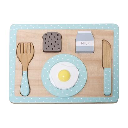 Bloomingville Denmark- Play Set, Food, Multi-color, Lotus, Light Blue 丹麥品牌木製餐桌食物兒童玩具