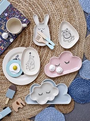 Bloomingville Denmark- Play Set, Food, Multi-color, Lotus, Light Blue 丹麥品牌木製餐桌食物兒童玩具