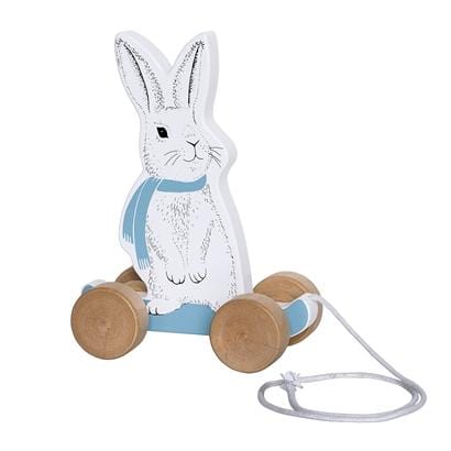 Bloomingville Denmark- Pull Along Toy, MDF, White and Blue Rabbit 嬰兒玩具