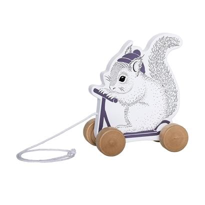 Bloomingville Denmark- Pull Along Toy, White and Purple Rabbit 嬰兒玩具