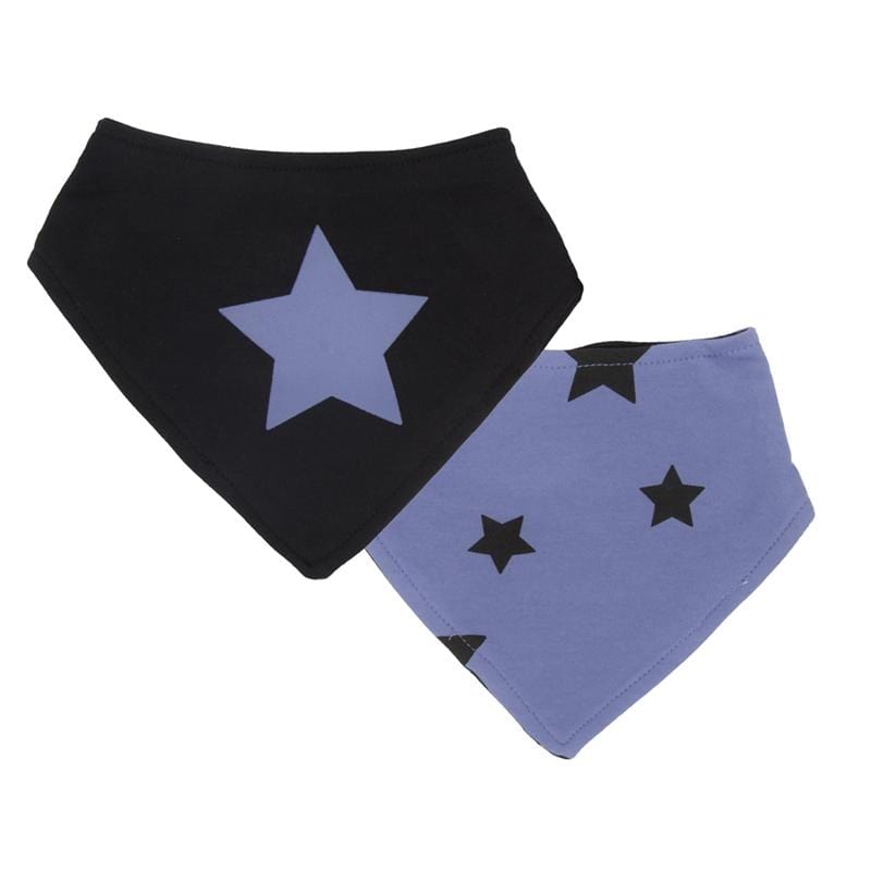 Kushies Canada- Bandana Bib- 2 packs ( Blue Stars) 加拿大品牌Kushies 口水圍巾（黑色及藍色）