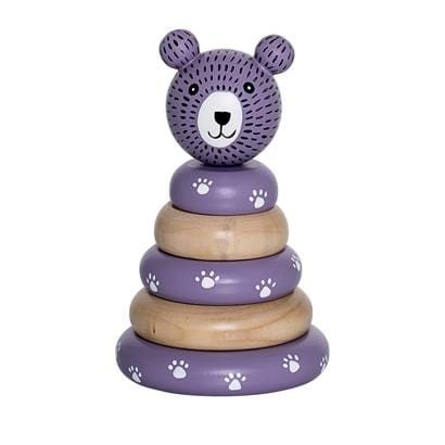 Bloomingville Denmark-Stacking Toy, Purple, Lotus 丹麥品牌木製小型層層疊幼兒玩具