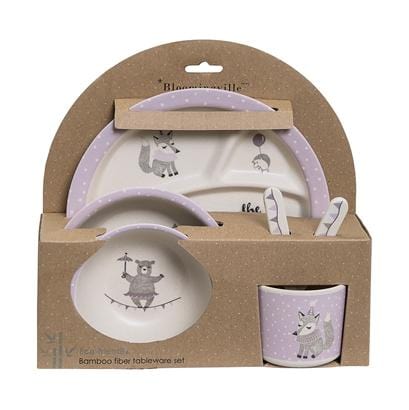 Bloomingville Denmark- Circus Serving Set, Rose, Bamboo Melamine, Set of 6 丹麥品牌兒餐具用品套裝 *兩支匙羹（6件）