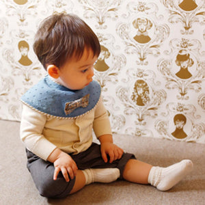 Marl Marl Japan Dolce Blue Applique Bow Tie Bib 日本品牌型格口水巾