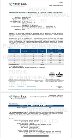紫青花（配白耳繩） ASTM Level 3/ EN 14683 Type IIR- Face Armor 成人口罩 - 1款共25片，獨立包裝（香港製造)-沒有盒