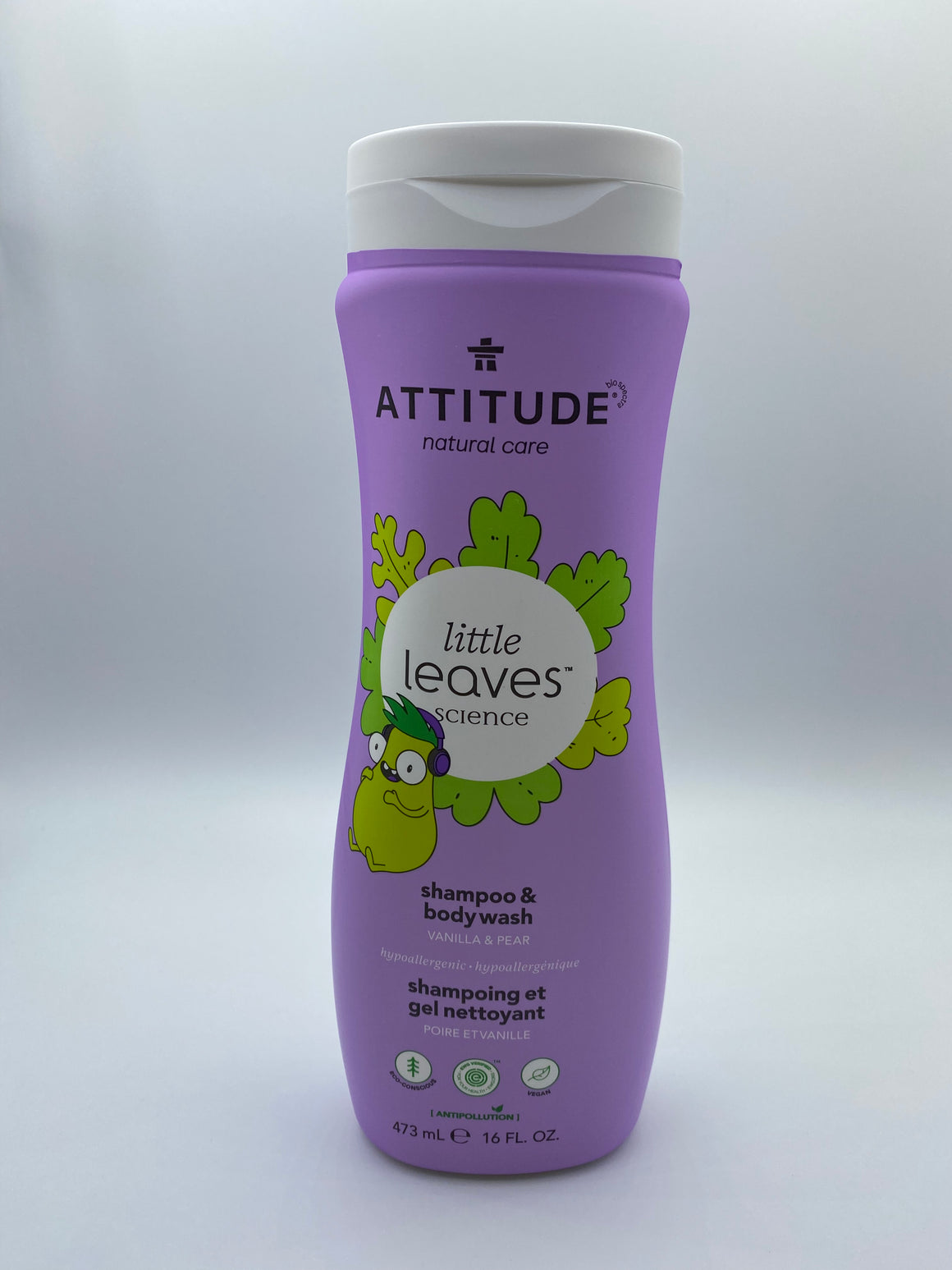 Attitude Canada- Little Leaves 2 in 1 Shampoo & Body Wash-Vanilla & Pear 473 ml（兒童洗髮及沖涼液2合1-雲呢拿+梨味）