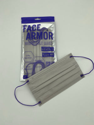 5片裝-文青系- ASTM Level 3/ EN 14683 Type IIR- Face Armor 成人口罩 - 1包共5片裝（香港製造）