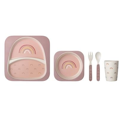 Bloomingville Denmark- Ninni Serving Set, Rose, Bamboo Melamine, Set of 5 丹麥品牌兒童餐具套裝（5件）