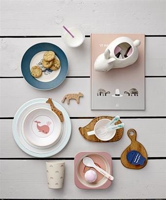Bloomingville Denmark- Ninni Serving Set, Rose, Bamboo Melamine, Set of 5 丹麥品牌兒童餐具套裝（5件）